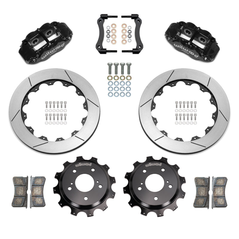 Wilwood 89-02 Nissan Skyline Superlite 4R Rear BBK w/ 13.50in Diameter Slotted Rotor - Black