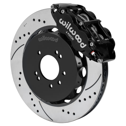Wilwood 95-98 Nissan Skyline Superlite 6R Front BBK w/ 14.00in D/S Rotors & Flexlines - Black